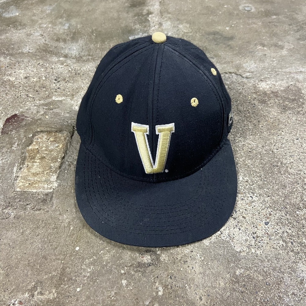 Vintage 90s The Game Vanderbilt Cap Size 7 Black Commodores NCAA College Logo